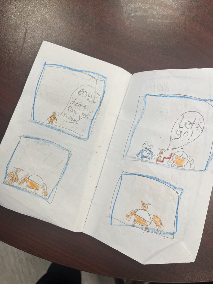 DominicArmano's tweet photo. Blown away by the creativity of these 3rd graders who found me today to share the comic book they created, from design to story to title. So impressed with their imagination and hard work! Keep it up, can’t wait to read the sequel!
#FutureAuthors
#ProudPrincipal
#LincolnLEARNS
#LionPRIDE
🟣🟡⚡️
