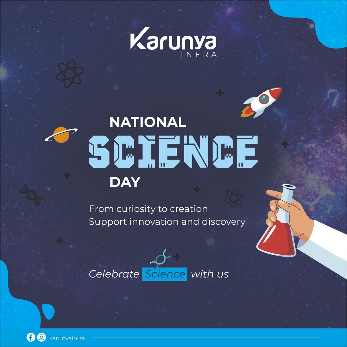 KarunyaIG's tweet photo. 🚀🔬 Happy National Science Day!

Science fuels innovation, discovery, and progress, shaping a brighter future. 🌍✨ Let’s celebrate curiosity, knowledge, and the power of scientific advancements! 💡🧪

#NationalScienceDay #CelebrateScience #Innovation #karunyainfra https://t.co/6ntEQ0dw9z