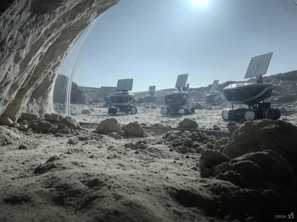 abc78h's tweet image. "Picture a lunar waystation in a moon cave—a transparent dome catching gray moonlight, solar robots quietly crafting the future. How many years till Mars feels like home? Drop your guess!"  

#moonbase
#marsnext 
@elonmusk 
@NASAMoon 
@SpaceX