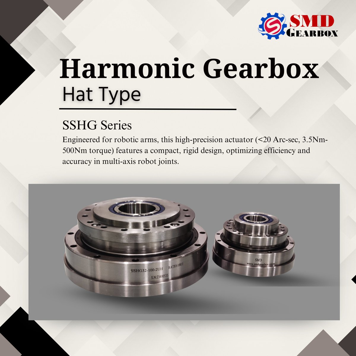 smd_gearbox's tweet image. SSHG Series Harmonic Gearbox – Optimized for Multi-Axis Robotics
Learn more at SMD Gearbox:
smdgearbox.com/harmonic-gearb…
#HarmonicDrive #PrecisionEngineering #RoboticsIntegration #SmartAutomation