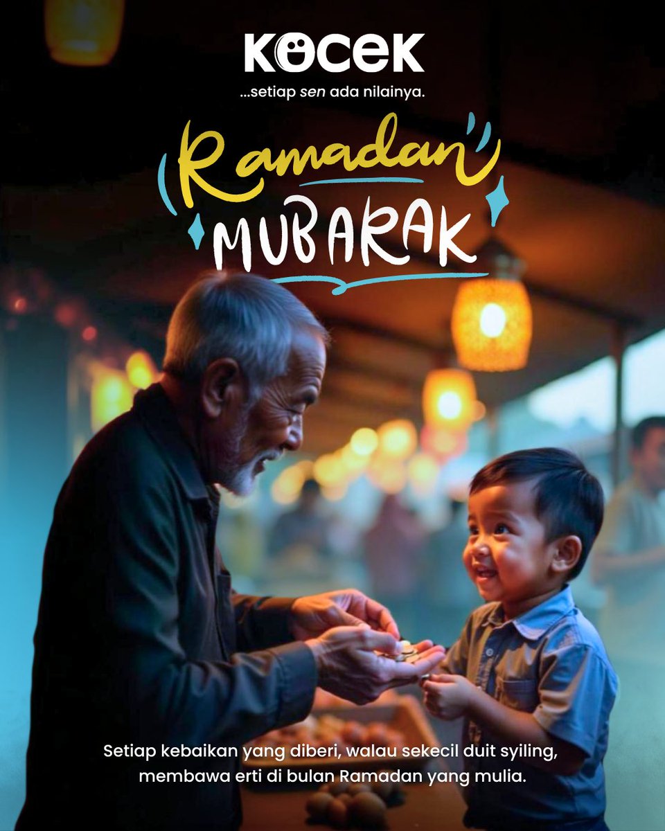 🌙 Salam Ramadan dari KOCEK

Sekecil mana pun sedekah, tetap besar maknanya. Walau hanya duit syiling, ia mampu memberi senyuman. Mari berkongsi rezeki dan hayati keberkatan Ramadan. 💛

#RamadanBerkat #KongsiRezeki #HargaiSetiapSen #KOCEK #MyPay