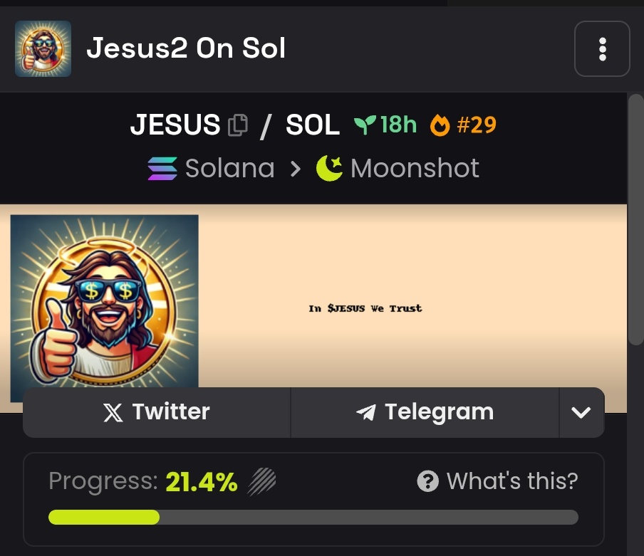 Jesus2_Sol's tweet photo. $JESUS is trending everywhere.

Let's send it 🚀 

CA:
ELHFhg86bGWTvP4JPhSrdeKwvQ8NEkFu6UYyPyZhmoon https://t.co/HkGT7KFPO5