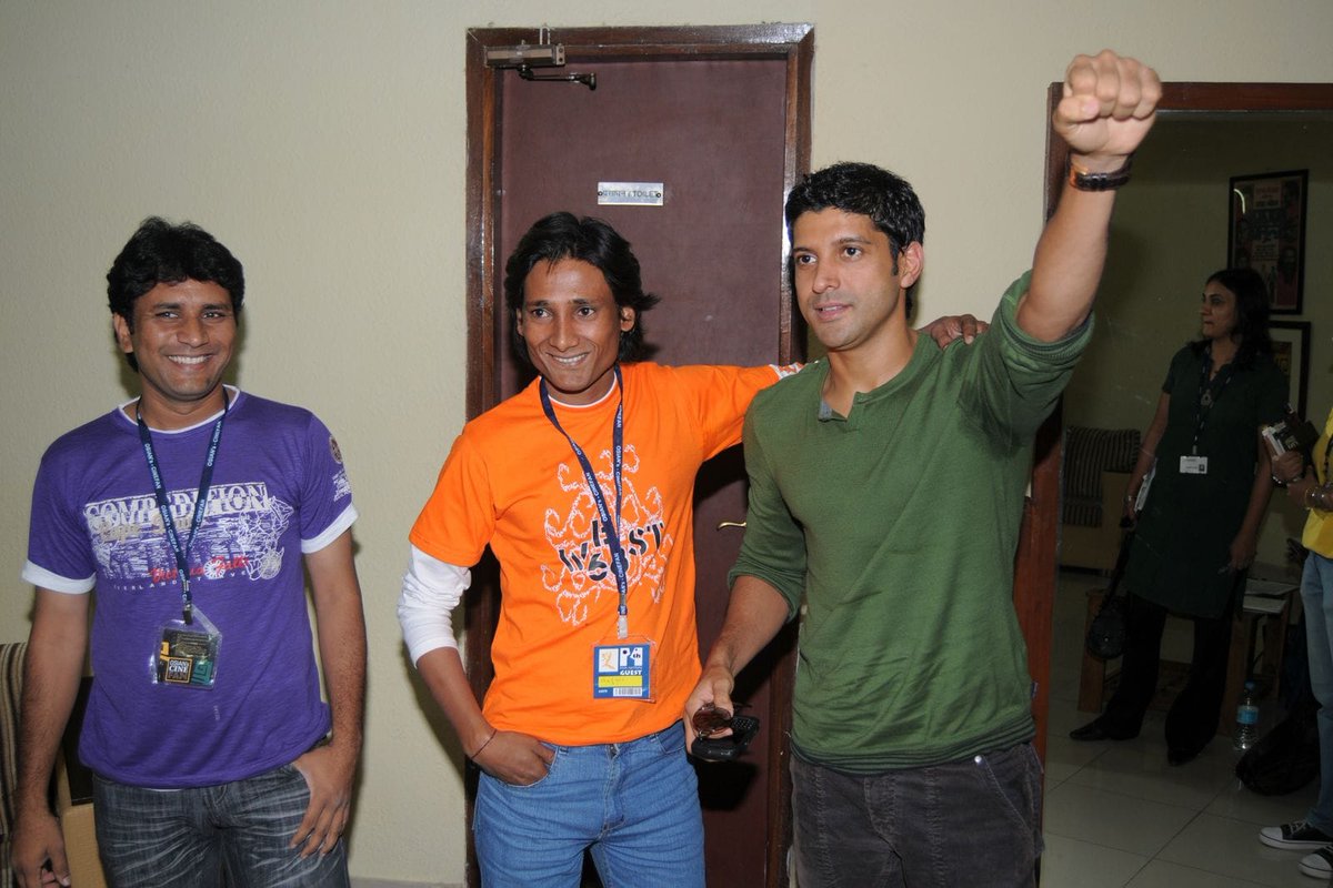 Reema Kagti's heartwarming 'Superboys of Malegaon' took me on a nostalgia trip of Osians Cinefan Film festival 2008..Nasir and Shafique were so excited to see Farhan Akhtar in the green room &amp; requested me to introduce them where they took this photo! Life's come a full circle..