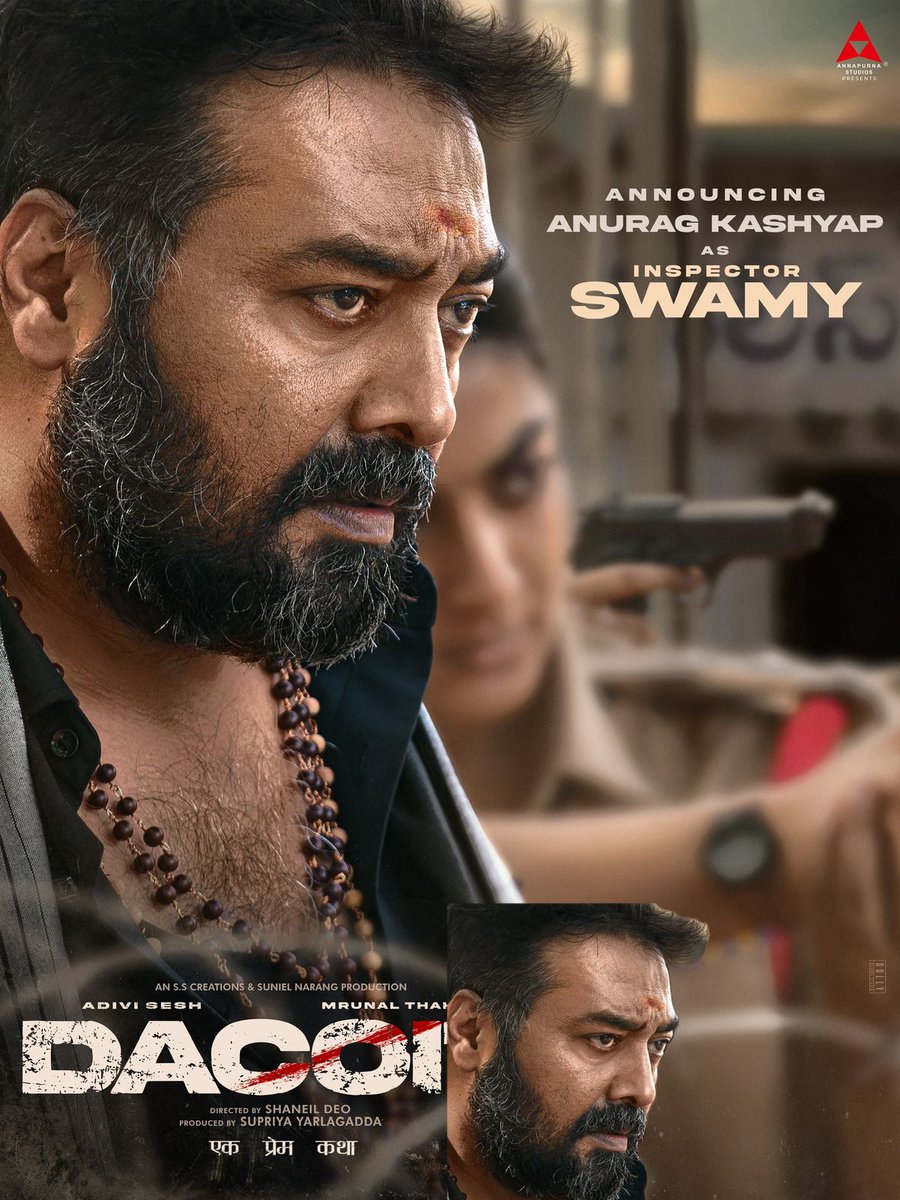 anuragkashyap72's tweet image. Fearless, witty, and brutally honest - Announcing my first Telugu/Hindi bilingual as &apos;Inspector Swamy&apos; in Adivi Sesh&apos;s #DACOIT 💥💥

Shoot in progress.

variety.com/2025/film/news…
