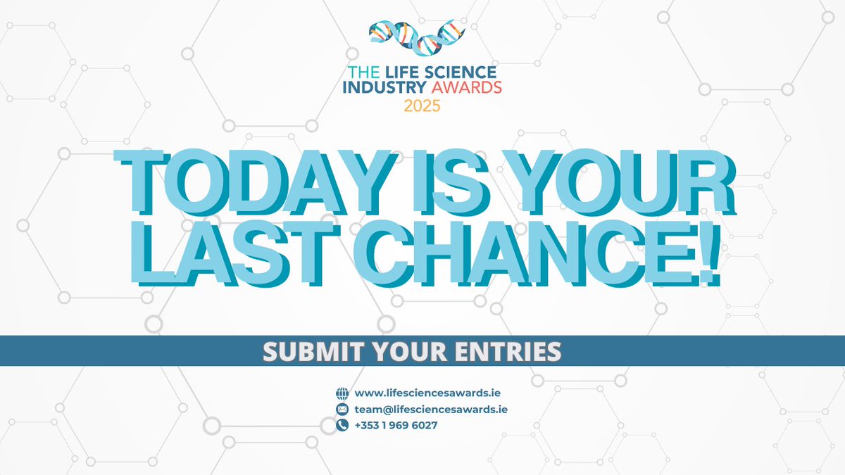 ⌛️The deadline for the Life Science Industry Awards 2025 is today. Have you submitted? This is your last chance to gain industry recognition. Need a final review? The Winners’ Toolkit is here to help. Submit now before it’s too late.

landing.businessriver.com/Life-Science-I…
#LifeSciencesIRL