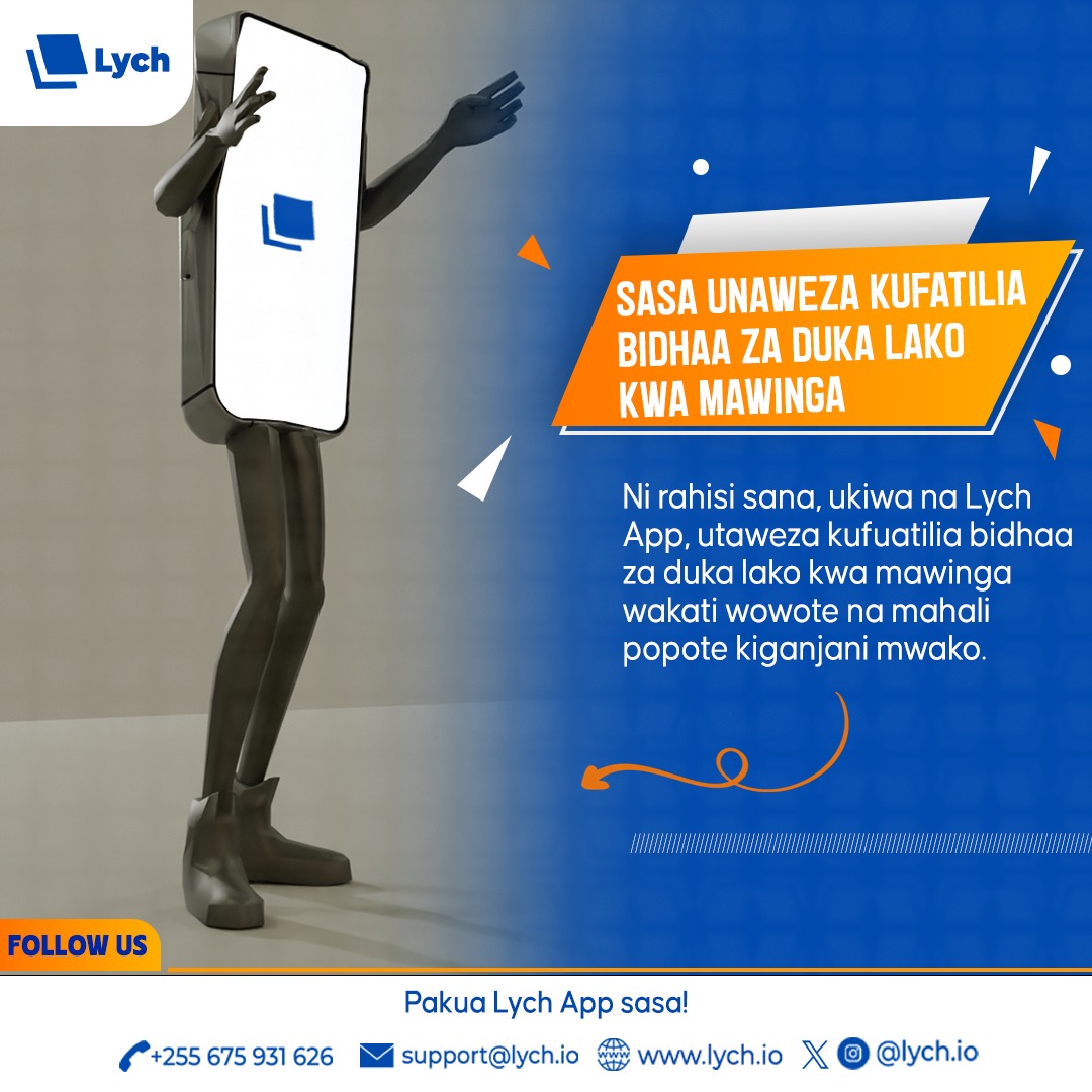 lych_app's tweet photo. Je! Unajua unaweza kuwa na biashara inayosimamiwa kwa urahisi kabisa.?😊

Fikiria jinsi itakavyokuwa rahisi kudhibiti mauzo, taarifa za wateja, na mapato yako yote kwa  kutumia Lych App

Download Lych App sasa na ubadili biashara yako

#LychApp https://t.co/j8Si1xHpKX