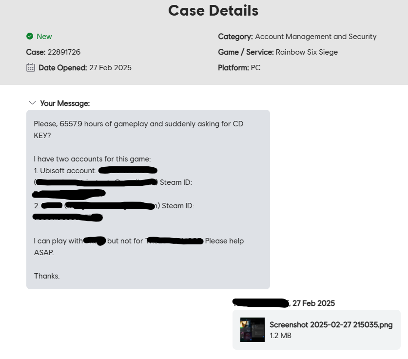 triastanto's tweet photo. @UbisoftSupport please respond to my case! https://t.co/8VlAsUNzDb