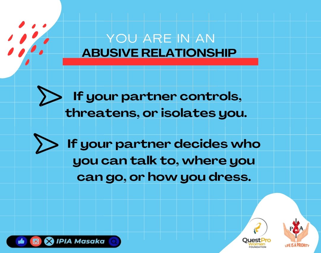 ipai256's tweet image. Hey, listen... If your partner controls who you talk to, isolates you from friends, or makes you feel worthless, this isn't love, it's abuse. 
You deserve respect, safety, and freedom in your relationship. Don't ignore the red flags.
 #YouDeserveBetter #EndSGBV