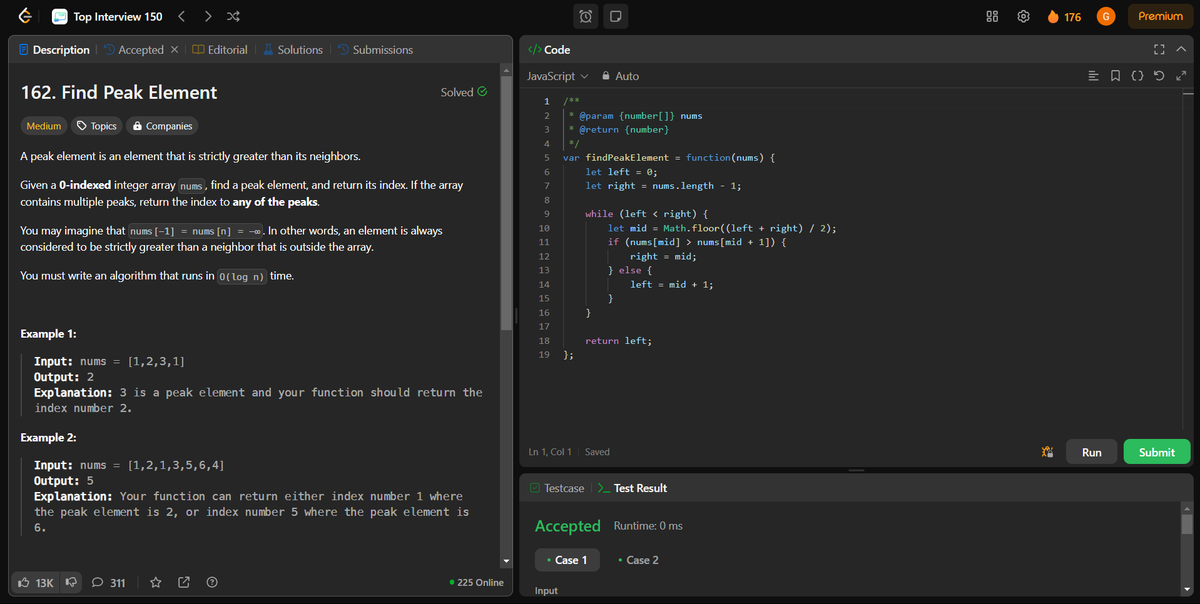 coding_ez24105's tweet image. Leveling up with more algorithmic challenges! 🚀 Today’s solved problems:
📍 Search Insert Position
📊 Search in 2D Matrix
⛰️ Find Peak Element
🔄 Search in Rotated Sorted Array
Every solution brings new insights! 💡
#LeetCode #Coding #InterviewPrep