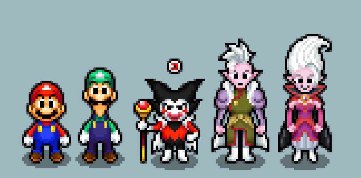 Kurat_18's tweet image. Demon King Gomah, Degesu, Dr.Arinsu sprites
Mario and Luigi Bowser's inside story style 🔥
#DragonBallDAIMA #DragonBall #sprites #pixelart #MarioAndLuigi #Nintendo