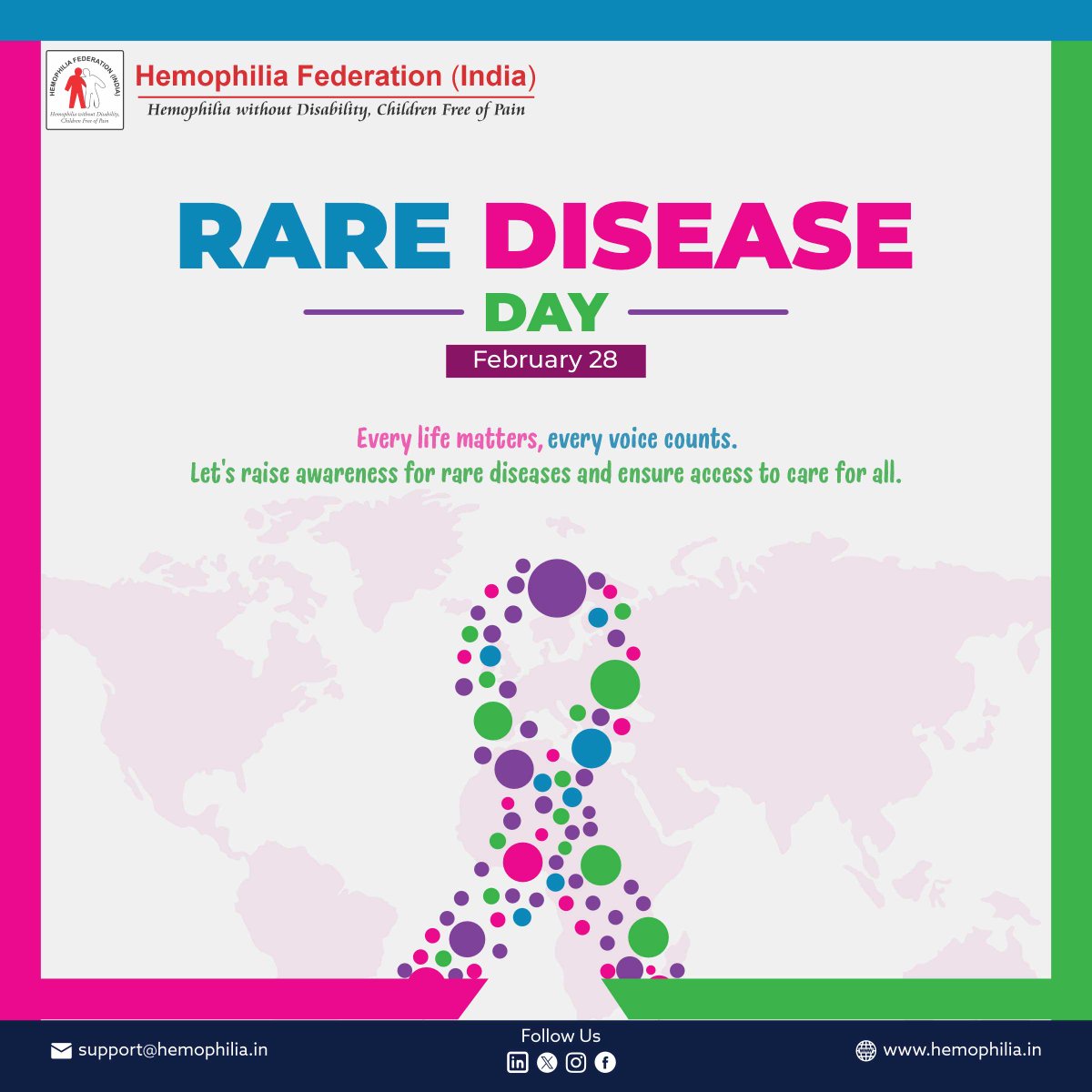 HemoIndia's tweet image. 𝐑𝐚𝐫𝐞 𝐃𝐢𝐬𝐞𝐚𝐬𝐞 𝐃𝐚𝐲...! 💜💙

No disease is too rare to matter! Let's stand in solidarity, raise awareness, and ensure early diagnosis &amp;amp; accessible treatment. No one should be left behind in the fight for better care!

#RareDiseaseDay #HopeForRare #InclusiveHealthcare