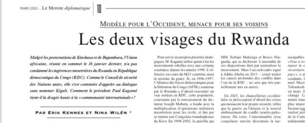 Nina Wilén (@wilennina) on Twitter photo Comment le #Rwanda parvient-il à largement échapper aux conséquences de son soutien au #M23 dans l'est de la #RDC depuis des années ?
J’ai exploré les deux visages du #Rwanda avec #Erik Kennes dans cet article du <a href="/mdiplo/">Le Monde diplomatique 🖋</a>
monde-diplomatique.fr/2025/03/KENNES… Comment le #Rwanda parvient-il à largement échapper aux conséquences de son soutien au #M23 dans l'est de la #RDC depuis des années ?
J’ai exploré les deux visages du #Rwanda avec #Erik Kennes dans cet article du <a href="/mdiplo/">Le Monde diplomatique 🖋</a>
monde-diplomatique.fr/2025/03/KENNES…