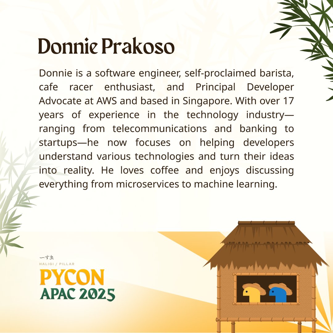 PyCon Philippines (@pyconph) on Twitter photo ๐๐ฟ๐ฒ๐๐ถ๐ป๐ด ๐๐ฑ๐ฒ๐ฎ๐, ๐๐๐ถ๐น๐ฑ๐ถ๐ป๐ด ๐๐ฟ๐ฒ๐ฎ๐ธ๐๐ต๐ฟ๐ผ๐๐ด๐ต๐ - ๐ข๐ป๐ฒ ๐ฆ๐ถ๐ฝ, ๐ข๐ป๐ฒ ๐๐ถ๐ป๐ฒ ๐ผ๐ณ ๐๐ผ๐ฑ๐ฒ โ๐
Weโre excited to welcome ๐๐ผ๐ป๐ป๐ถ๐ฒ ๐ฃ๐ฟ๐ฎ๐ธ๐ผ๐๐ผ as a speaker at PyCon APAC 2025! ๐๏ธ
#PyConAPAC2025 #PyConPH #Haligi #PythonPH #Pythonista ๐๐ฟ๐ฒ๐๐ถ๐ป๐ด ๐๐ฑ๐ฒ๐ฎ๐, ๐๐๐ถ๐น๐ฑ๐ถ๐ป๐ด ๐๐ฟ๐ฒ๐ฎ๐ธ๐๐ต๐ฟ๐ผ๐๐ด๐ต๐ - ๐ข๐ป๐ฒ ๐ฆ๐ถ๐ฝ, ๐ข๐ป๐ฒ ๐๐ถ๐ป๐ฒ ๐ผ๐ณ ๐๐ผ๐ฑ๐ฒ โ๐
Weโre excited to welcome ๐๐ผ๐ป๐ป๐ถ๐ฒ ๐ฃ๐ฟ๐ฎ๐ธ๐ผ๐๐ผ as a speaker at PyCon APAC 2025! ๐๏ธ
#PyConAPAC2025 #PyConPH #Haligi #PythonPH #Pythonista