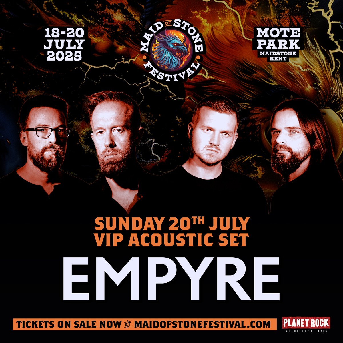 EmpyreRock (@empyrerock) on Twitter photo We'll be playing <a href="/maid_of_stone/">Maid of Stone Festival</a> TWICE this year.
Get your VIP upgrade to join us for a special acoustic set.
Quite possibly your only other chance to catch us unplugged this year 🤌 We'll be playing <a href="/maid_of_stone/">Maid of Stone Festival</a> TWICE this year.
Get your VIP upgrade to join us for a special acoustic set.
Quite possibly your only other chance to catch us unplugged this year 🤌