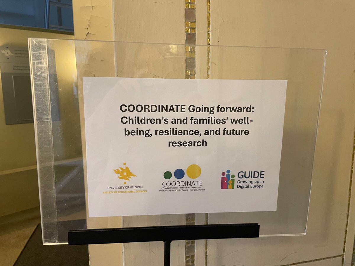 Dr Seaneen Sloan (@seaneensloan) on Twitter photo Thank you <a href="/KUpadyaya/">Katja Upadyaya, PhD, docent</a> for invite to <a href="/helsinkiuni/">University of Helsinki</a> to present on <a href="/GuideCohort/">GUIDE</a> this week 🇫🇮
<a href="/GaryPollock4/">Gary Pollock</a> also presented on the work achieved by <a href="/coordinate_eu/">Coordinate Network (EU)</a> over the past 4 years
Lots of learning for GUIDE as we plan for first pan-European comparative study of child wellbeing Thank you <a href="/KUpadyaya/">Katja Upadyaya, PhD, docent</a> for invite to <a href="/helsinkiuni/">University of Helsinki</a> to present on <a href="/GuideCohort/">GUIDE</a> this week 🇫🇮
<a href="/GaryPollock4/">Gary Pollock</a> also presented on the work achieved by <a href="/coordinate_eu/">Coordinate Network (EU)</a> over the past 4 years
Lots of learning for GUIDE as we plan for first pan-European comparative study of child wellbeing