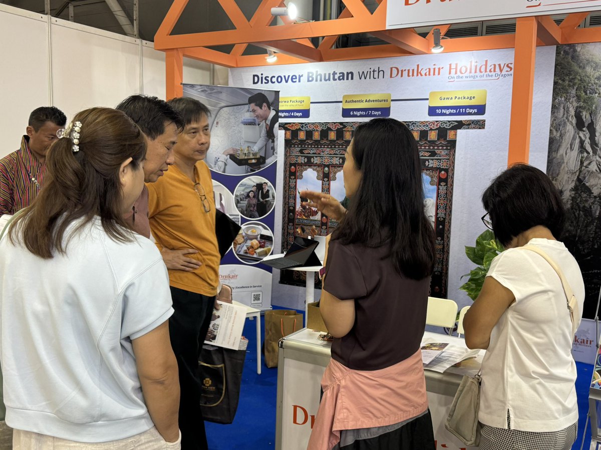 Drukair, Royal Bhutan Airlines (@drukair) on Twitter photo ๐๐๐๐๐ ๐๐ซ๐๐ฏ๐๐ฅ ๐
๐๐ข๐ซ ๐๐๐๐ โ ๐๐๐ฒ ๐
The excitement is in full swing as visitors stop by our booth to explore travel options to Bhutan.
If you are at NATAS, donโt miss the chance to visit us and plan your journey with <a href="/drukairholidays/">Drukair Holidays</a>. ๐๐๐๐๐ ๐๐ซ๐๐ฏ๐๐ฅ ๐
๐๐ข๐ซ ๐๐๐๐ โ ๐๐๐ฒ ๐
The excitement is in full swing as visitors stop by our booth to explore travel options to Bhutan.
If you are at NATAS, donโt miss the chance to visit us and plan your journey with <a href="/drukairholidays/">Drukair Holidays</a>.
