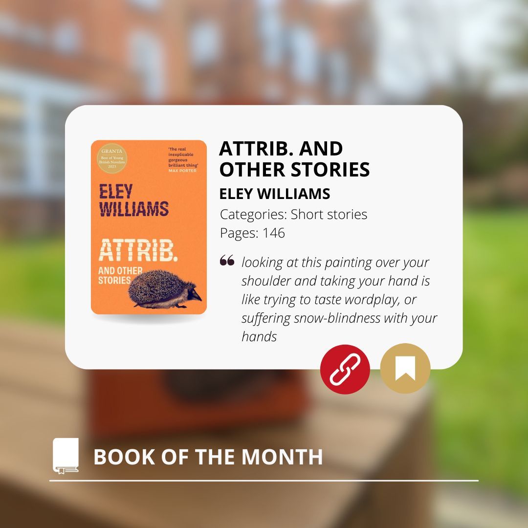 Did you know that over on Instagram we recommend a Book of the Month? This month it's Attrib. and Other Stories by Eley Williams: instagram.com/hugheshall.lib…