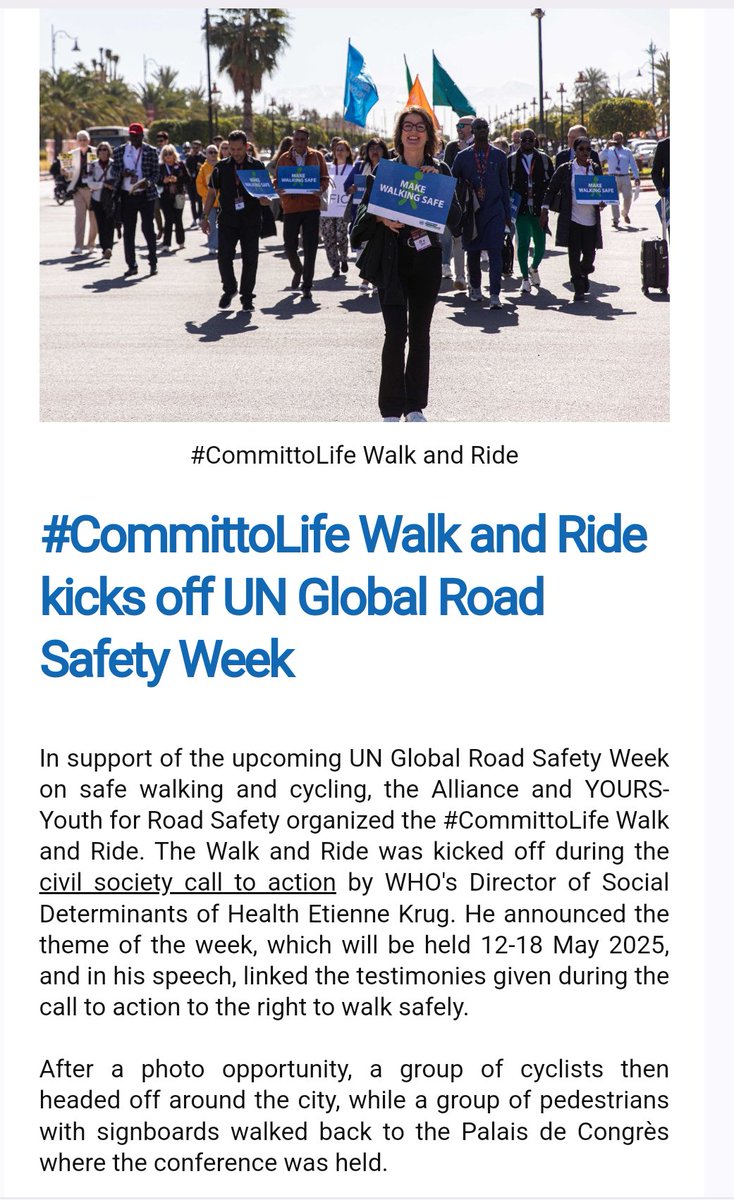 PrerrnaSingh's tweet photo. #Commitment to #SaferRoads
#roadsafety as a #globalhealth & development priority, aiming to halve road fatalities by 2030.
#India's commitment aligns with this vision—let’s drive change for safer, sustainable mobility!
#MarrakechDeclaration #SafeMobility #ActForRoadSafety https://t.co/L1R9f75hlH