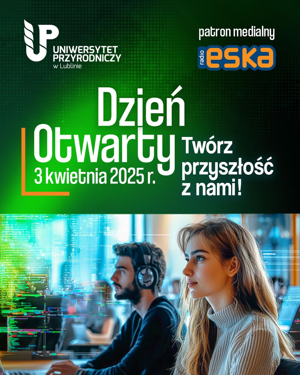 🎉Dzień Otwarty Uniwersytetu Przyrodniczego w Lublinie 2025! 🎉

Zapraszamy uczniów, nauczycieli i rodziców na wyjątkowy Dzień Otwarty 3 kwietnia 2025 r. od godziny 10:00! 🤗

🌐up.lublin.pl/rekrutacja/dzi…