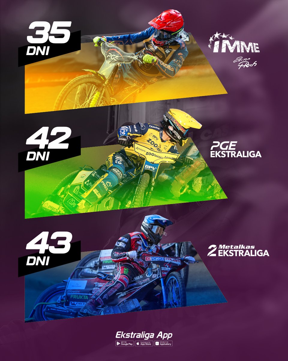 EkstraligaPL's tweet image. ⌚️ Odliczamy dalej! 

#PGEEkstraliga | #METALKAS2Ekstraliga | #IMME | #speedway | #sport