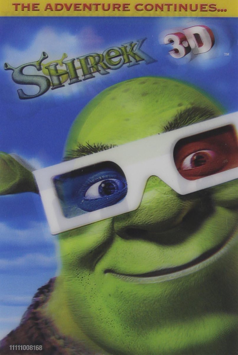 Signifyze's tweet photo. @pinkxdna I would never sully my eyes by having them experience Shrek 5. 

Also your gif choice just made me think about how terrible seeing Shrek in 3D would actually be. I think this image is gonna give me nightmares now, thanks. https://t.co/zPYtUTujv0