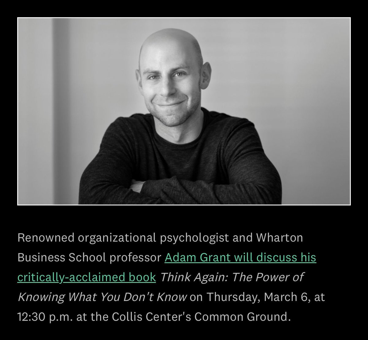 JohnRDallasJr's tweet image. It’s @AdamMGrant’s coiled concision about cognition that differentiates his work. Brilliantly he encapsulates #System2Thinking’s thoughts. He gives credit where due to other thinkers about thinking. He’s a trove for #microlearning in #metacognition skills. faculty.dartmouth.edu/artsandscience…