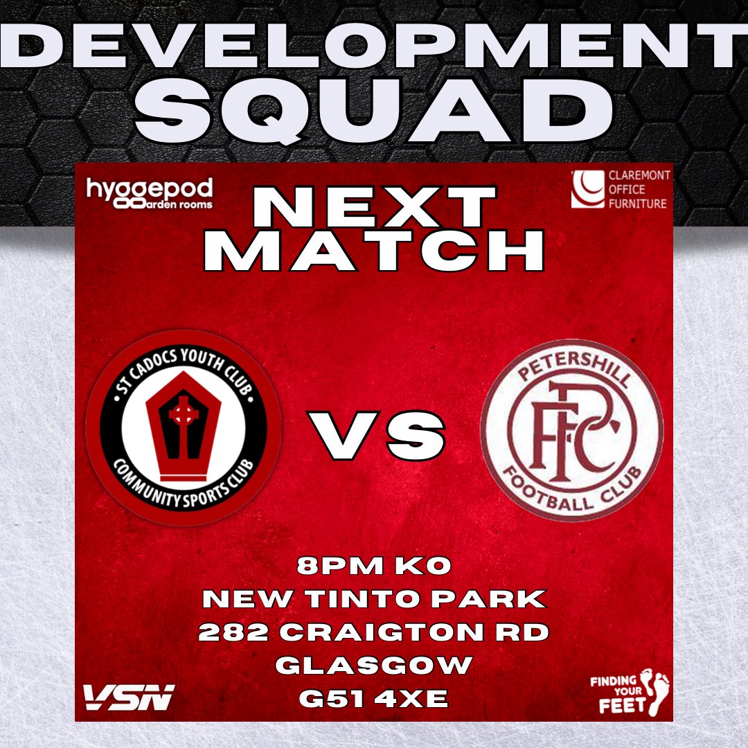 🇾🇪U20 MATCHDAY🇾🇪

The Young Cads are back in League action at New Tinto tonight!

⚽️Petershill U20s (H)
🏆WOSDFL League
🏟New Tinto Park 
🗓Friday 28th February 
⏱8pm

Come along to get behind the Young Cads! ⚫️🔴