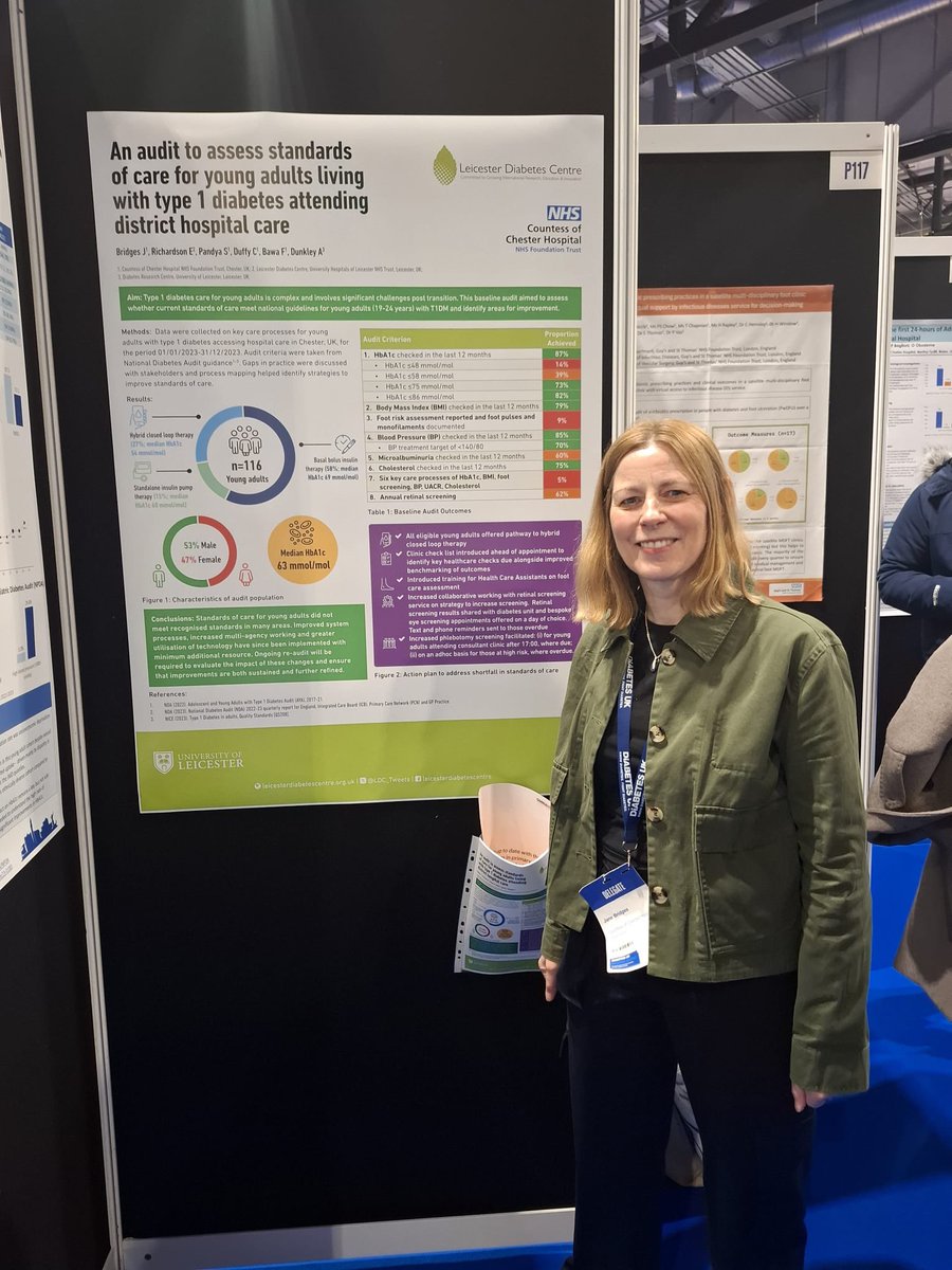 Recent MSc graduate Jane Bridges is at #dukpc2025 presenting findings from her dissertation audit #diabetes