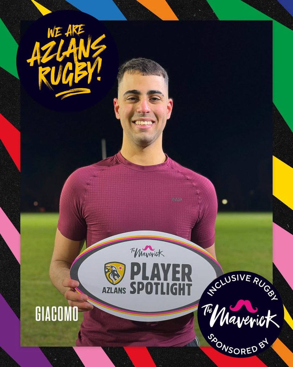 🦁🏉 Introducing The Azlans Player Spotlight
Proudly sponsored by The Maverick 

Congratulations to Giacomo, our first recipient! 🎉

Chosen by our coaches, the Player Spotlight is awarded monthly to a player who has shown outstanding commitment, dedication.