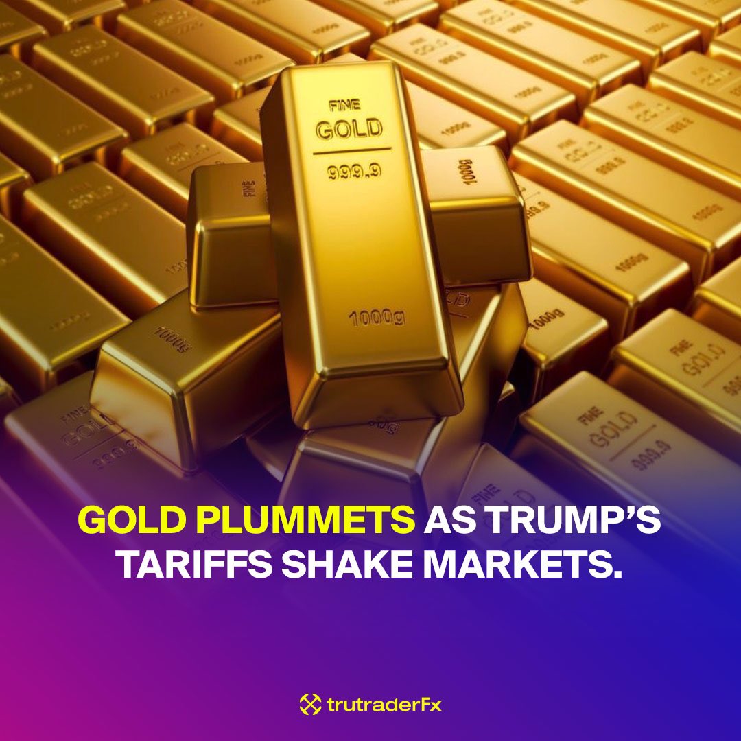 trutraderfx's tweet photo. Gold prices dropped nearly 3% from their all-time high after Trump’s new tariffs took effect. The U.S. dollar strengthened 💵, making gold pricier for global buyers. 

#trutraderfx #commdities #gold https://t.co/sUwm7hNUkV