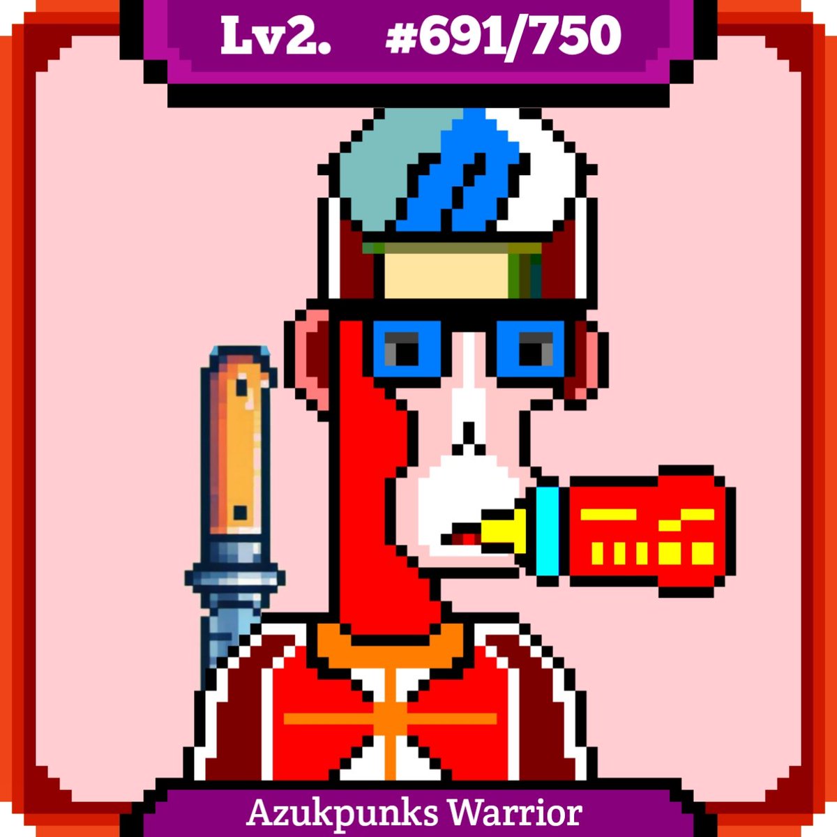 Abdulghafoorul1's tweet photo. Azukpunks Warrior Lv2
Total tokens #1/#750
🔜✅Coming 1 March
Odd IDs Sale vs Pair IDs Gifts 🎁
➡️🔄&RT⬅️
➡️Follow me & @Abdulghafoorul1
➡️❤️Like💕
➡️👪Tagg 3 Friends
https://t.co/0OhKEnnaR6…
#ENJIN #azukpunks #NFTCommunity #nft_io https://t.co/3PBjND5e7Y