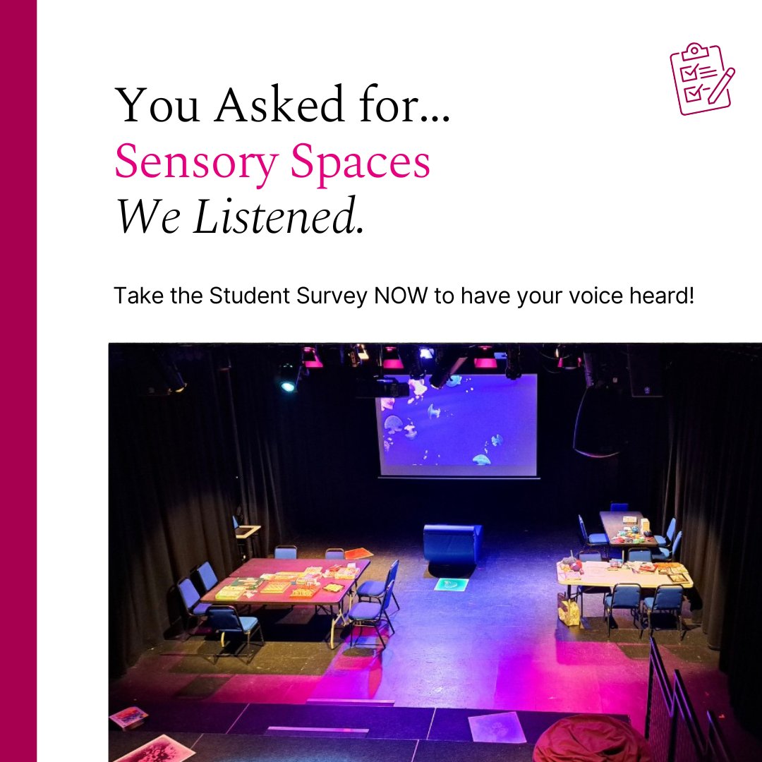 In previous Student Voice Surveys, you asked for more sensory spaces around campus, and we listened! We’ve made huge progress developing our sensory campus.
Take the Student Voice Survey today and have your voice heard 👉psychologygalway.qualtrics.com/jfe/form/SV_8e…