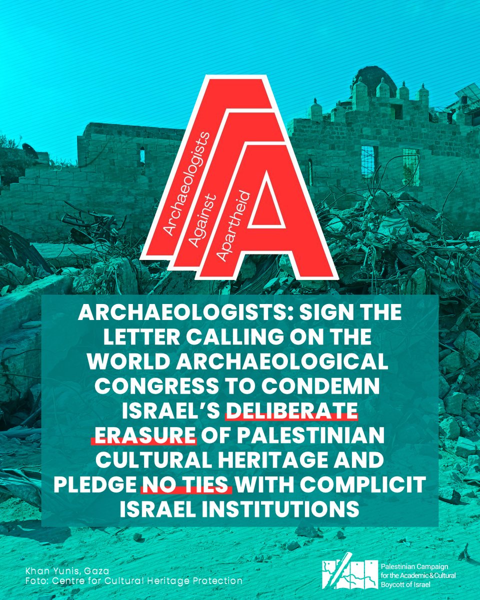Archaeologists: Add your signature to the open letter calling on the World Archaeological Congress to end ties with complicit Israeli institutions in the same way it did with apartheid South Africa's institutions on its inception in 1986.

✍️ loom.ly/v4paOqo