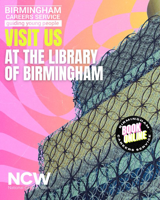 Next week is #nationalcareersweek and the expert advisers at Birmingham Careers Service will be out across the city offering expert guidance to young people not in education, employment or training.
 
Book your appointment online! birminghamcareersservice.co.uk/visitus/

#NCW25 <a href="/BhamCityCouncil/">Bham City Council</a>
