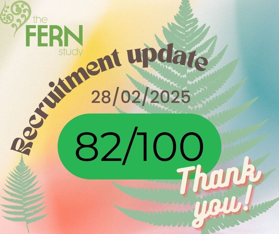 fern1study's tweet image. Thanks for supporting #FERNStudy WP1 recruitment. 2 participants recruited this week @LeedsHospitals @RIE_Lothian🙏Total=82 participants recruited (Target=100)🙏@LiverpoolWomens @SGH_MatResearch @ProfAsmaKhalil @SmritiPrasad5 @OdaiYaghi91 @NIHRResearch @TwinsTrust #sFGR #MCtwins