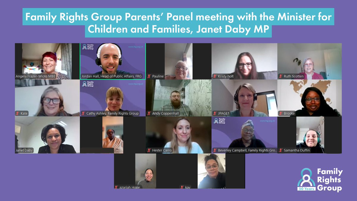 Family Rights Group (@familyrightsgp) on Twitter photo This week, in a first for our panel of parents with lived experience of children's social care, they met with Minister for Children & Families <a href="/JanetDaby/">Janet Daby MP</a>.
A "pivotal moment" in <a href="/AFrazerWicks/">Angela Frazer-Wicks MBE</a>' words "from being seen as part of the problem to being seen as part of the solution." This week, in a first for our panel of parents with lived experience of children's social care, they met with Minister for Children & Families <a href="/JanetDaby/">Janet Daby MP</a>.
A "pivotal moment" in <a href="/AFrazerWicks/">Angela Frazer-Wicks MBE</a>' words "from being seen as part of the problem to being seen as part of the solution."