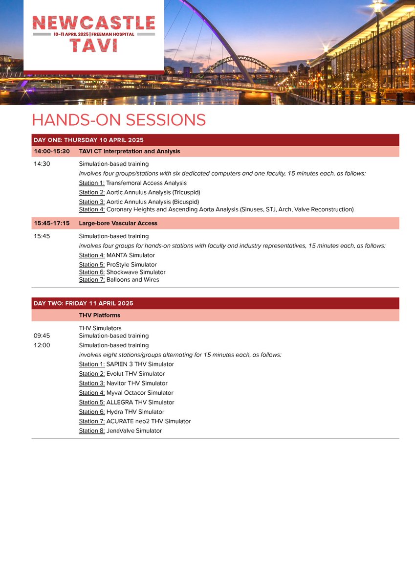 The Newcastle TAVI programme is here!💥
🩺Hands-on simulations
🏥Live case from the Freeman Hospital <a href="/NewcastleHosps/">Newcastle Hospitals</a>
💡Expert tips
🫀Cases-in-a-box
🗣️Interactive discussions

What more could you want? Register now: millbrook-events.co.uk/event/Newcastl…

#NewcastleTAVI #TAVI #HeartMonth