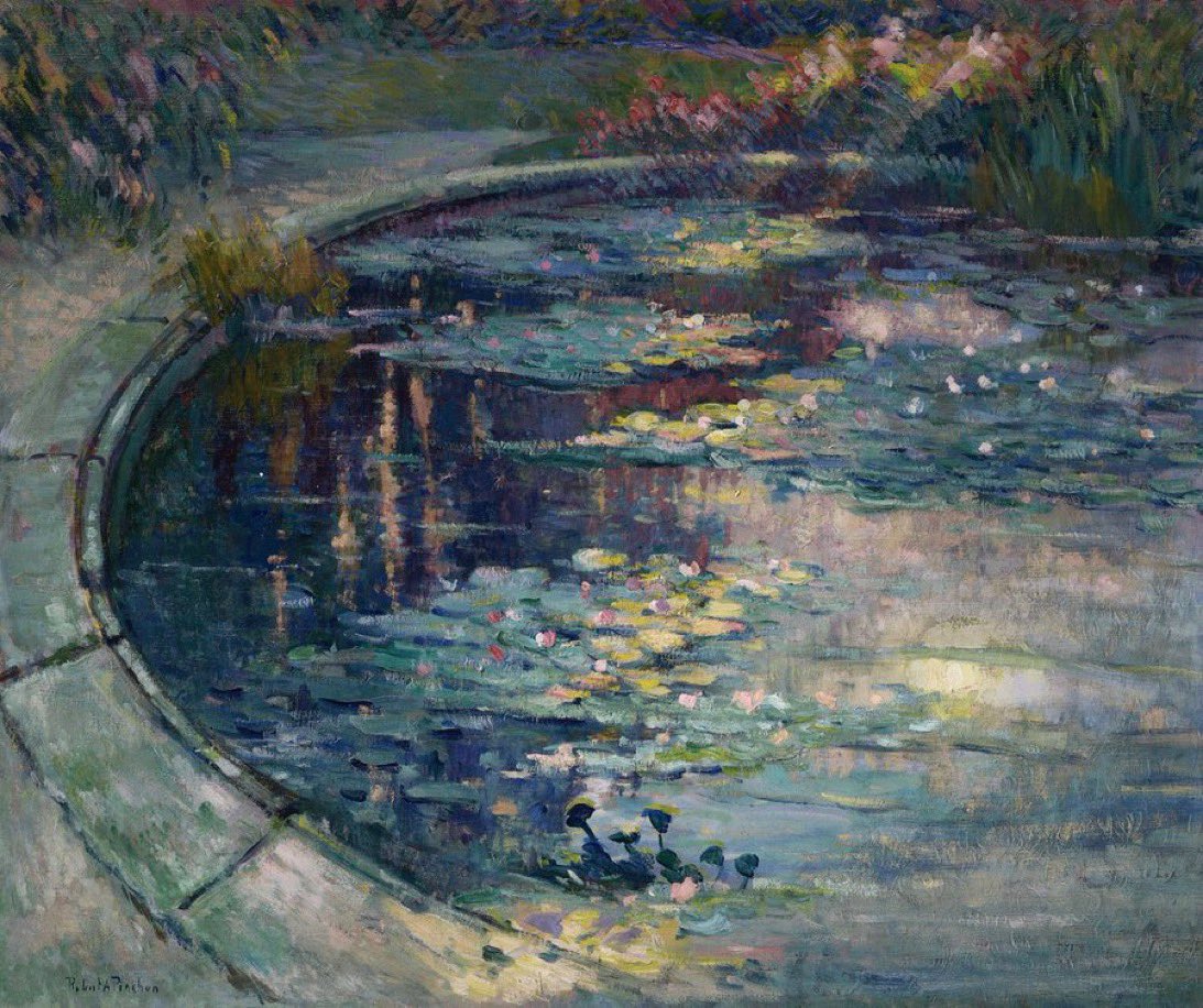 allontanarsio's tweet photo. The water lily pond in the botanical garden in Rouen by Robert Pinchon https://t.co/eKWdf3ZIms