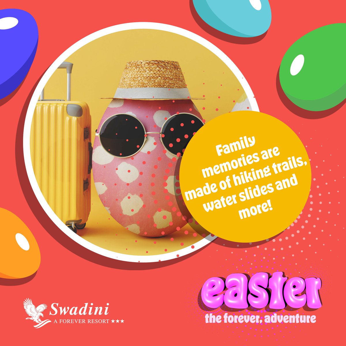 PACK YOUR BAGS...escape the city, gather your besties or spend some family time away this Easter Weekend. 015 795 5141 | 063 256 3750 | 072 481 3614