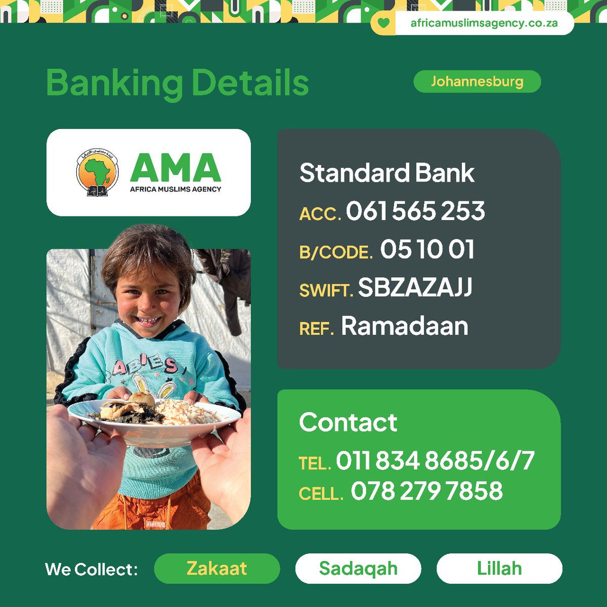 Join AMA this Ramadaan as we share Meals of Mercy  in 23 nations. Feed the fasting, earn reward for every meal you share.