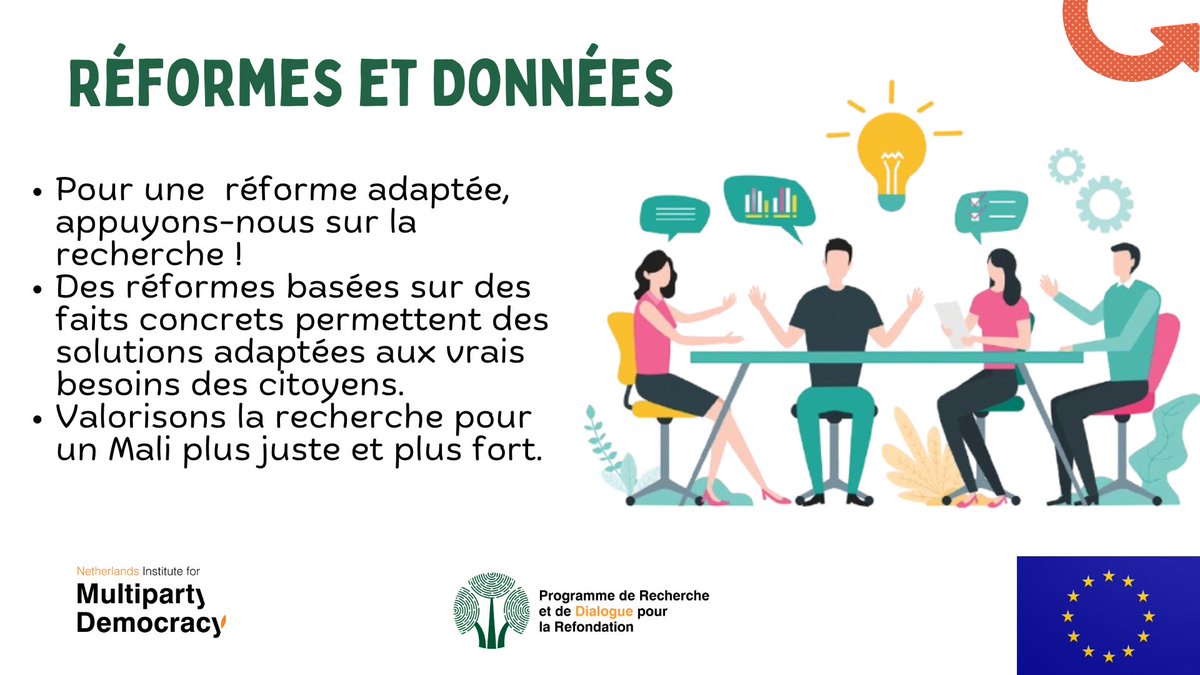 //Reforme et Recherche

La recherche éclaire nos choix et guide les réformes. Pour des actions plus justes et adaptées aux réalités du Mali, utilisons les résultats des recherches.

#predire 
#recherche 
#NIMD 
#Refondation 
#dialogue