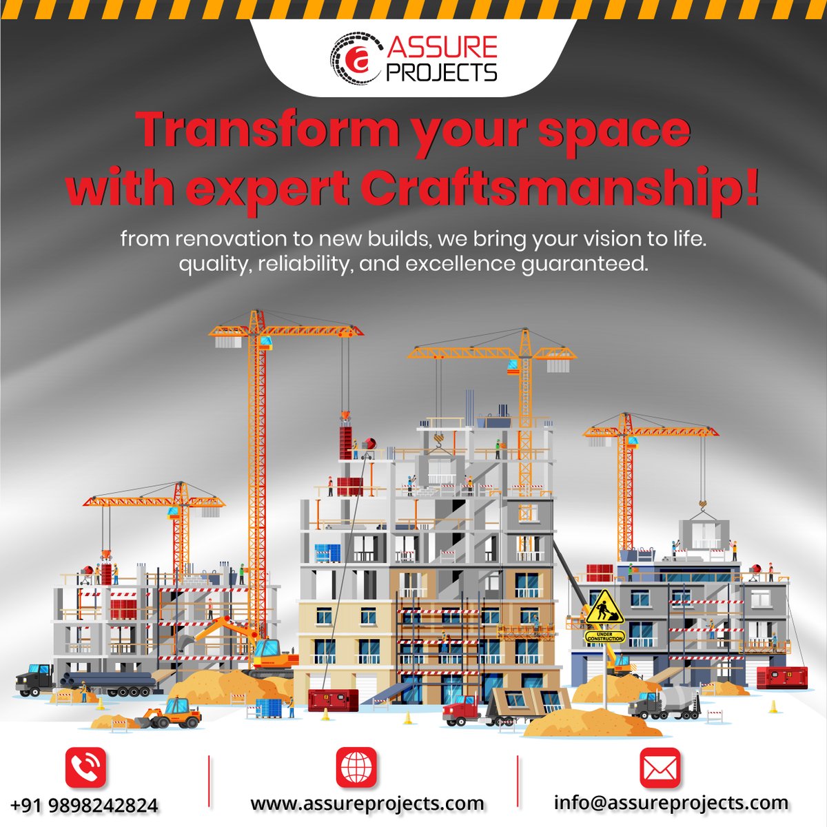 Assureprojects's tweet image. Assure Projects – Building Excellence, Ensuring Trust
High-Quality Construction
Timely Project Completion
Modern & Sustainable Designs
📞 Contact us today to build your dream project!
🌐 Visit: assureprojects.com
#ConstructionExperts #BuildingDreams #QualityConstruction