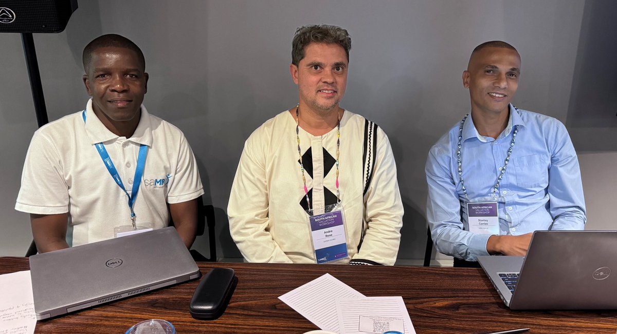 SAPRIN (@saprin_mrc) on Twitter photo SAPRIN’s Dr André Rose (middle), SAPRIN PhD Fellow, Stanley Carries (R) & Gerald Mphisa (L) of HIDRU presented at the SAMRC & George Institute Health Economics Workshop, yesterday. The session focused on community-based research at the SAMRC.
<a href="/MRCza/">SAMRC</a> <a href="/dstigovza/">DEPARTMENT OF SCIENCE,TECHNOLOGY & INNOVATION</a> SAPRIN’s Dr André Rose (middle), SAPRIN PhD Fellow, Stanley Carries (R) & Gerald Mphisa (L) of HIDRU presented at the SAMRC & George Institute Health Economics Workshop, yesterday. The session focused on community-based research at the SAMRC.
<a href="/MRCza/">SAMRC</a> <a href="/dstigovza/">DEPARTMENT OF SCIENCE,TECHNOLOGY & INNOVATION</a>