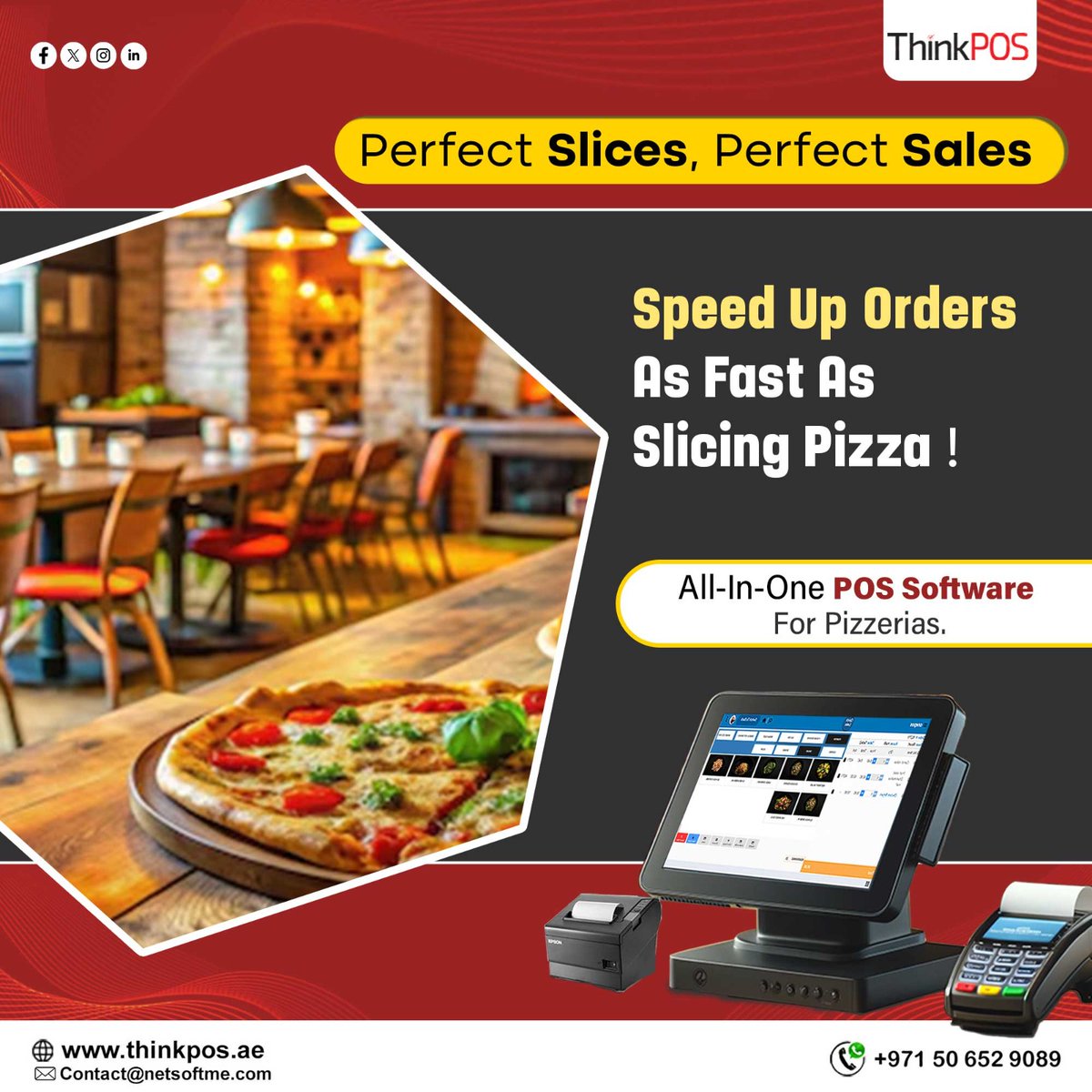 ThinkPos1's tweet photo. Perfect Slices, Perfect Sales!

Speed up orders as fast as slicing Pizza with ThinkPOS

All-in-one POS software for Pizzerias

Schedule a Free Demo!
Call us: +971 50 652 9089
Visit us: https://t.co/6h6YlEEqq6
.
.
 #pizzeria #possoftware #restaurantsdubai #restaurantmanagement https://t.co/iTczRETMsO