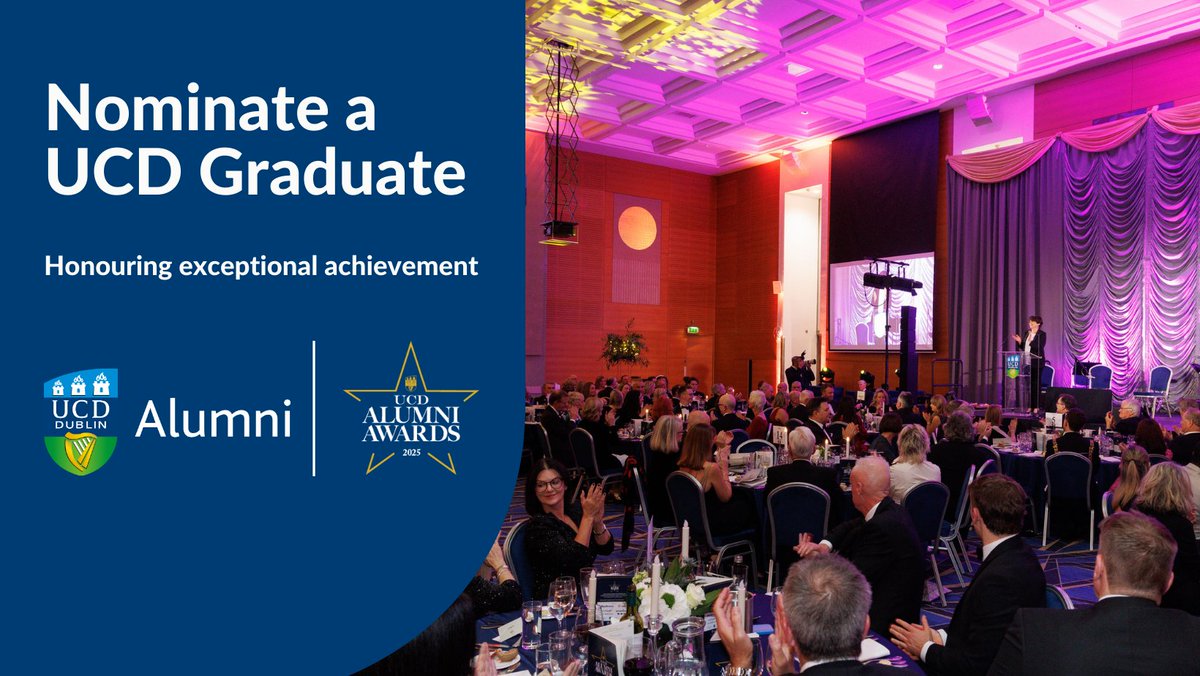 UCD ALUMNI (@ucdalumni) on Twitter photo Nominations are now open for this year's #UCDAlumniAwards ✨
Celebrate your classmates and fellow graduates by nominating outstanding <a href="/ucddublin/">University College Dublin</a> alumni who are making a positive impact on the world.
Nominate someone who inspires you today: bit.ly/3DccTne Nominations are now open for this year's #UCDAlumniAwards ✨
Celebrate your classmates and fellow graduates by nominating outstanding <a href="/ucddublin/">University College Dublin</a> alumni who are making a positive impact on the world.
Nominate someone who inspires you today: bit.ly/3DccTne