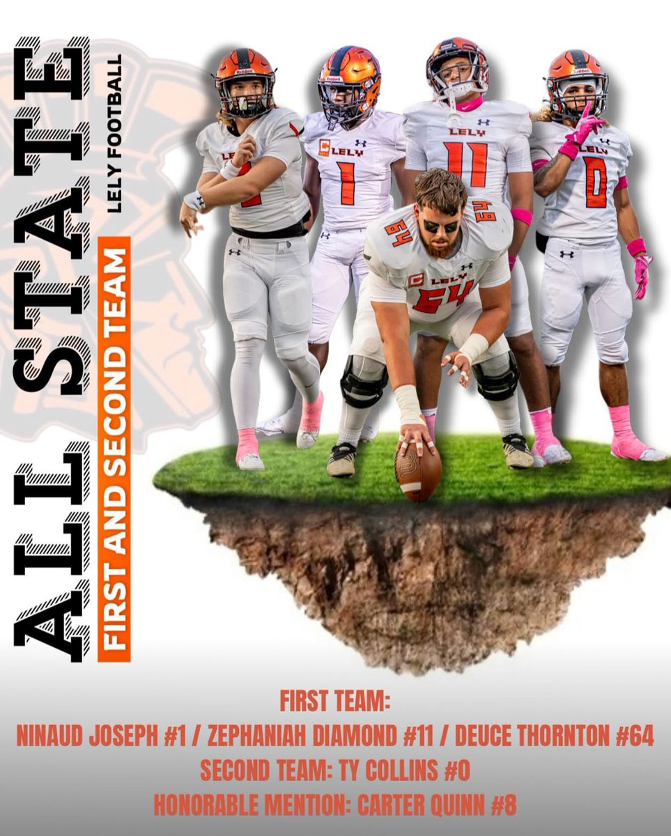 Great job Lely Trojans Football. 5 FHF Lely teammates on the All State team!!