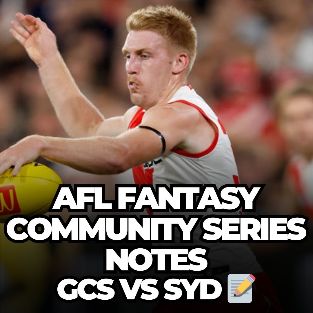BailsDT's tweet photo. #AFLFantasy Community Series Notes 28th February - Gold Coast vs Sydney 📝

Gold Coast
- Noah Anderson ($1.07m MID) was very good for the Suns, top scoring for the game with 119 points. The new Suns captain could finally take his game to the uber premium territory this season.
- John Noble ($763k DEF) was pretty solid down back scoring 95 points. Could be a good draft pick, I'm not sure I will go there in Classic barring a big Opening Round score.
- Dan Rioli ($857k DEF) looked good in his first game for the Suns even though he has had a limited preseason, scoring 87 points from 71% TOG.
- Lachie Weller ($756k DEF) surprisingly played in the midfield in this game, scoring 77 points from just 50% TOG. One to move up your draft boards, I wouldn't risk it in Classic.
- Bailey Humphrey ($465k FWD) looks set to spend more time in the midfield this season and had some good moments for 65 points.
- Ben Jepson ($230k DEF) didn't come on until the second quarter, and only scored 29 points. Not sure he will be in the team in Opening Round.

Sydney
Matt Roberts ($780k DEF) was fantastic all night, racking up the ball with 27 touches and 11 marks for 112 points. Was rested a bit in the last quarter, but looks like he could be a very good starting pick.
- Angus Sheldrick ($448k MID) could finally get some opportunity this season, playing full time midfield tonight and scoring 94 points from 73% TOG. If given the opportunity, we know he can score, so a big watch in Opening Round.
- Corey Warner ($257k FWD) could be another forward rookie for us to consider if he is in the best 22. Scored 67 points and had some good moments.
- Ben Paton ($458k DEF/FWD) looks to have settled into the Sydney back 6, and could be there next week. Scored 55 points and could be a sneaky DEF/FWD option for us at $458k.
- Riley Bice ($230k DEF) played quite well down back, scoring 59 points. May get a game at some point during the season, but he is still behind a few others. 
- Errol Gulden ($1.11m MID) unfortunately went down midway through the first quarter with an ankle injury. Did not look good, potentially the dreaded syndesmosis.