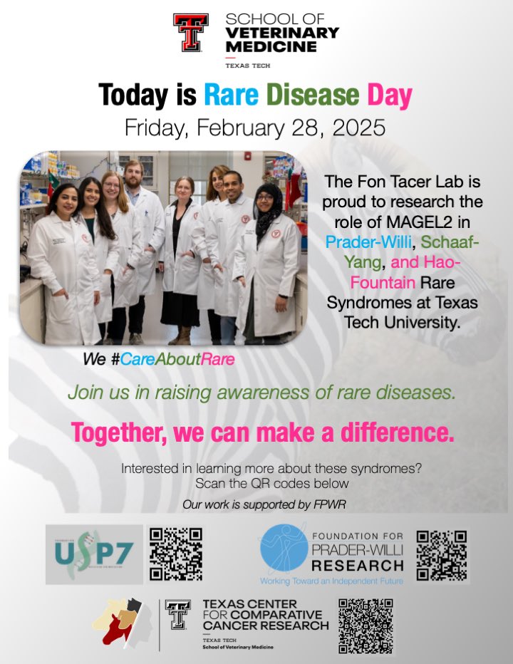 Hao-Fountain Syndrome (@foundationusp7) on Twitter photo We can’t thank our researchers enough! We love you! <a href="/TTUVetMed/">Texas Tech School of Veterinary Medicine</a> @klementinafontacer #RareDiseaseDay2025 #haofountainsyndrome #RareDiseaseDay #usp7 We can’t thank our researchers enough! We love you! <a href="/TTUVetMed/">Texas Tech School of Veterinary Medicine</a> @klementinafontacer #RareDiseaseDay2025 #haofountainsyndrome #RareDiseaseDay #usp7