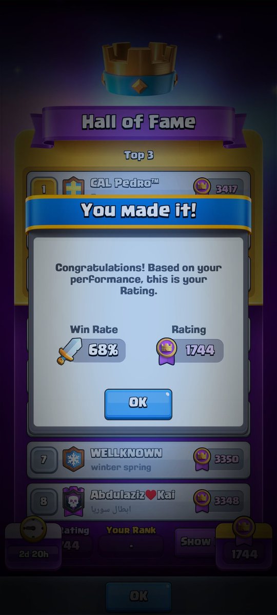 18Lusac's tweet photo. Se Logró! Al Fin Llegué a Liga 10! 🤩💫 Ya Podemos Descansar! 🤩🤣
Gracias 2.6, Gracias A Ti! ❤️

#ClashRoyale https://t.co/lU7xkNJ9eg