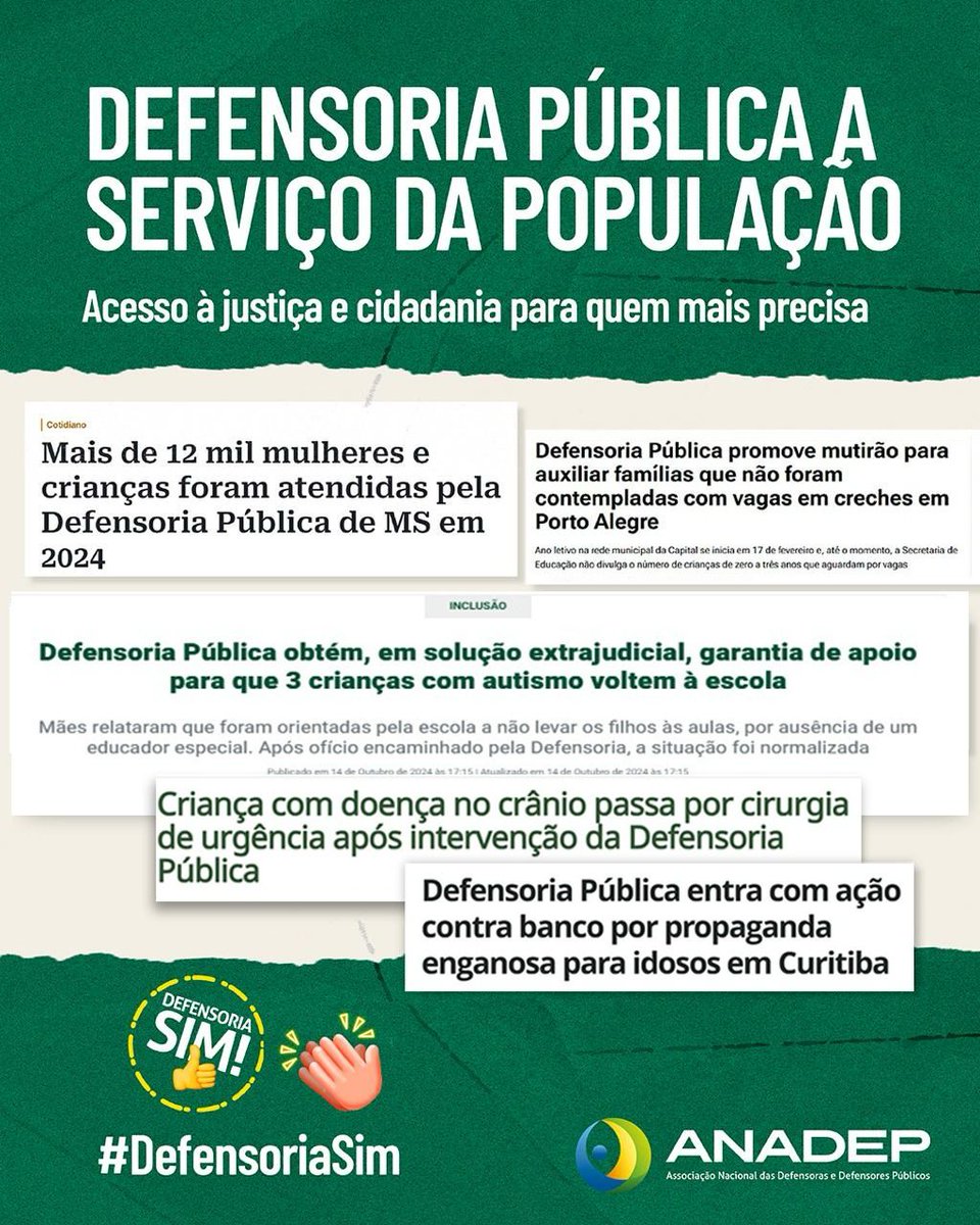 ANADEP_Brasil's tweet photo. #DefensoriaSim: Você sabia? A Defensoria Pública realiza mais de 24 milhões de atendimentos por ano.
▫️
📲Curta, comente e compartilhe para levar essa informação a mais pessoas! https://t.co/fkpNzIxtn8